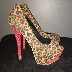 LEOPARD & RED STILETTO 6''  HEELS